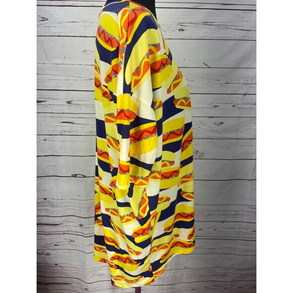 LulaRoe Hotdog Irma Hi Low Tee Women Large Casual 4th July Summer Novelty Top - Picture 2 of 7